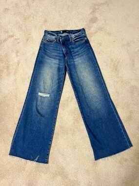 KUT from the Kloth Meg Fab Ab Wide Leg Size 2L Distressed Raw Hem Like New